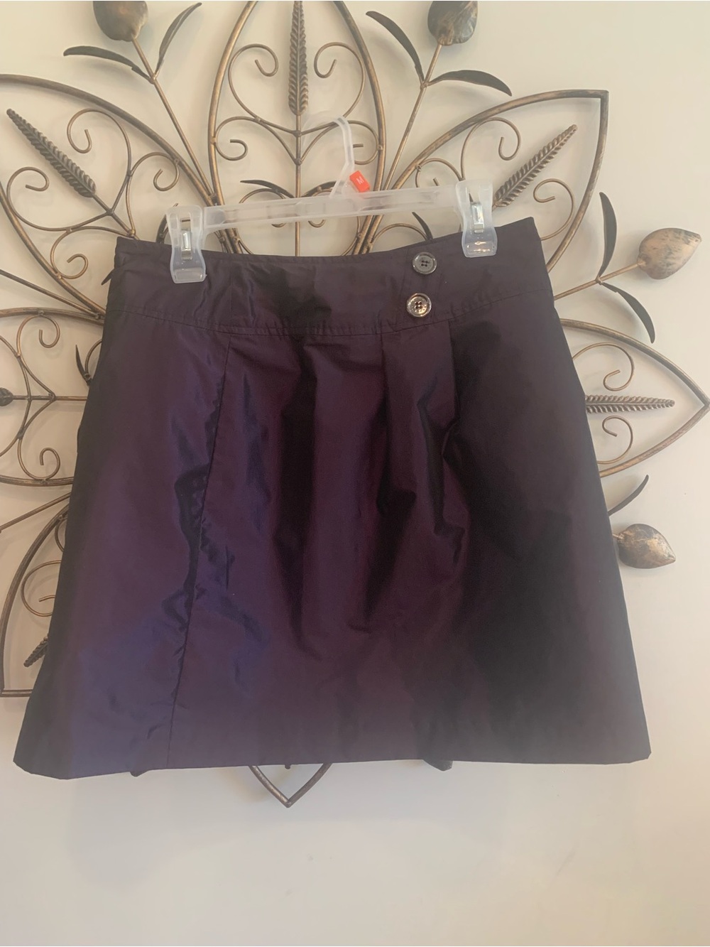 NWT Pink Tartan Deep Purple Mini Skirt with Button Detail